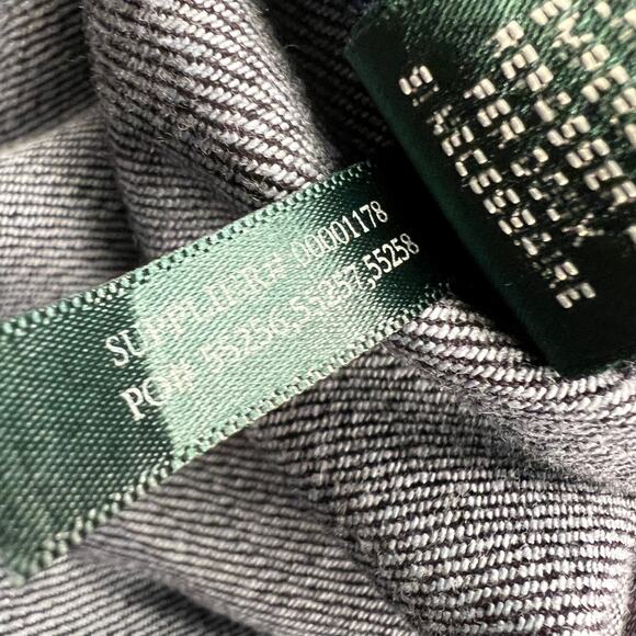 Lauren Ralph Lauren Dark Wash Denim Skirt Leather Buckle Pockets Size 16 - Picture 10 of 12